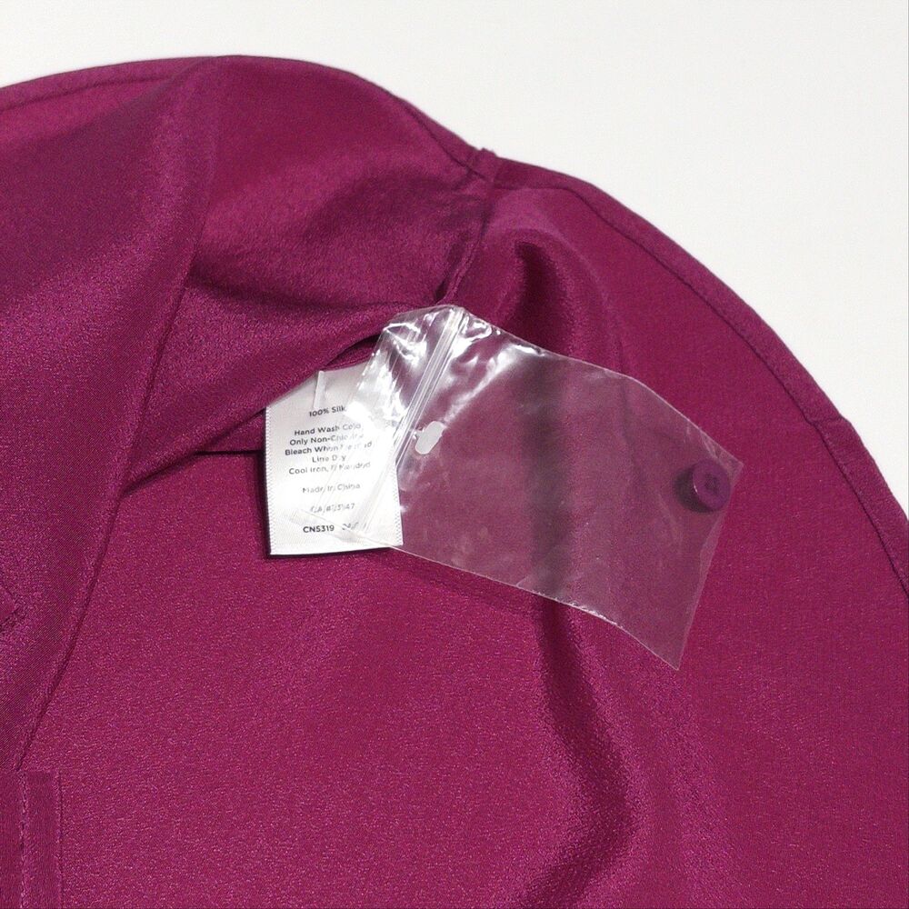 NWOT Talbots Pink Merlot Color Washable Silk Button Down Shirt Blouse Women PL - Picture 5 of 8